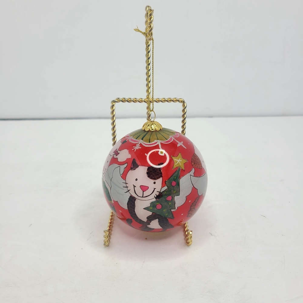 Pier 1 Imports li bien Glass Ornament Interior Hand Painted Cats Dogs‎ Pets 2010